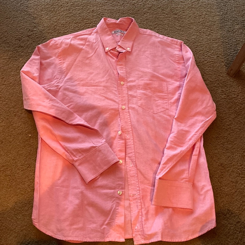 Bonobos pink chambray shirt, size large